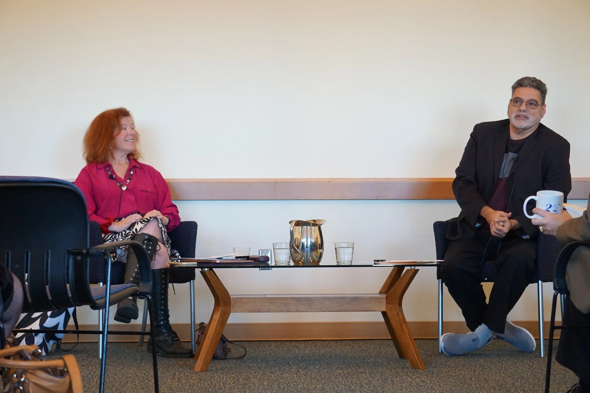  Jody Enders, who specializes in medieval French theater, and Leo Cabrantes-Grant, a professor of Spanish and Portuguese at UCSB, discussed the challenges of translation and navigating sensitive topics in the classroom. 