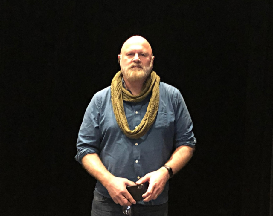  UC Santa Barbara English professor Ken Hiltner discusses NXTerra, an online archive with tools for educators to teach climate change. Photo by Kailyn Kausen 