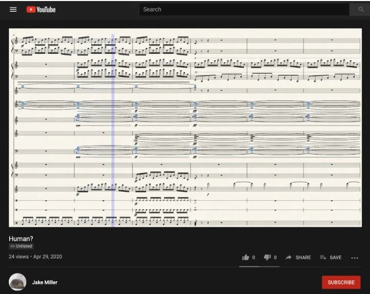  In response to the 2014 sci-fi thriller “Ex Machina,” Jake Miller wrote a short piece of music titled  “Human?”  that explores the evolution of artificial intelligence and the uncanny valley effect that occurs once machines become indistinguishable from humans. 