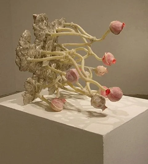  Santa-Barbara-based Artist Matt Mitros’ piece titled, “Side Growth,” made of resin and plaster. Mitros addressed UCSB Art students. 
