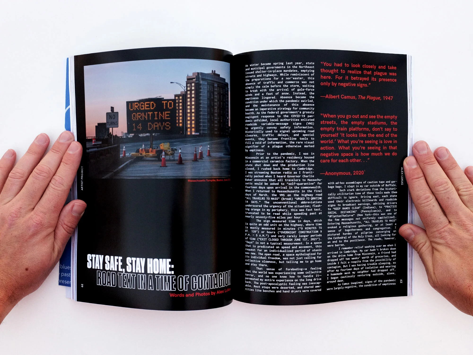  UC-Santa Barbara art professor Alex Lukas  published his photos and essay about pandemic signage in   The Boston Art Review’s  winter 2021 edition.  