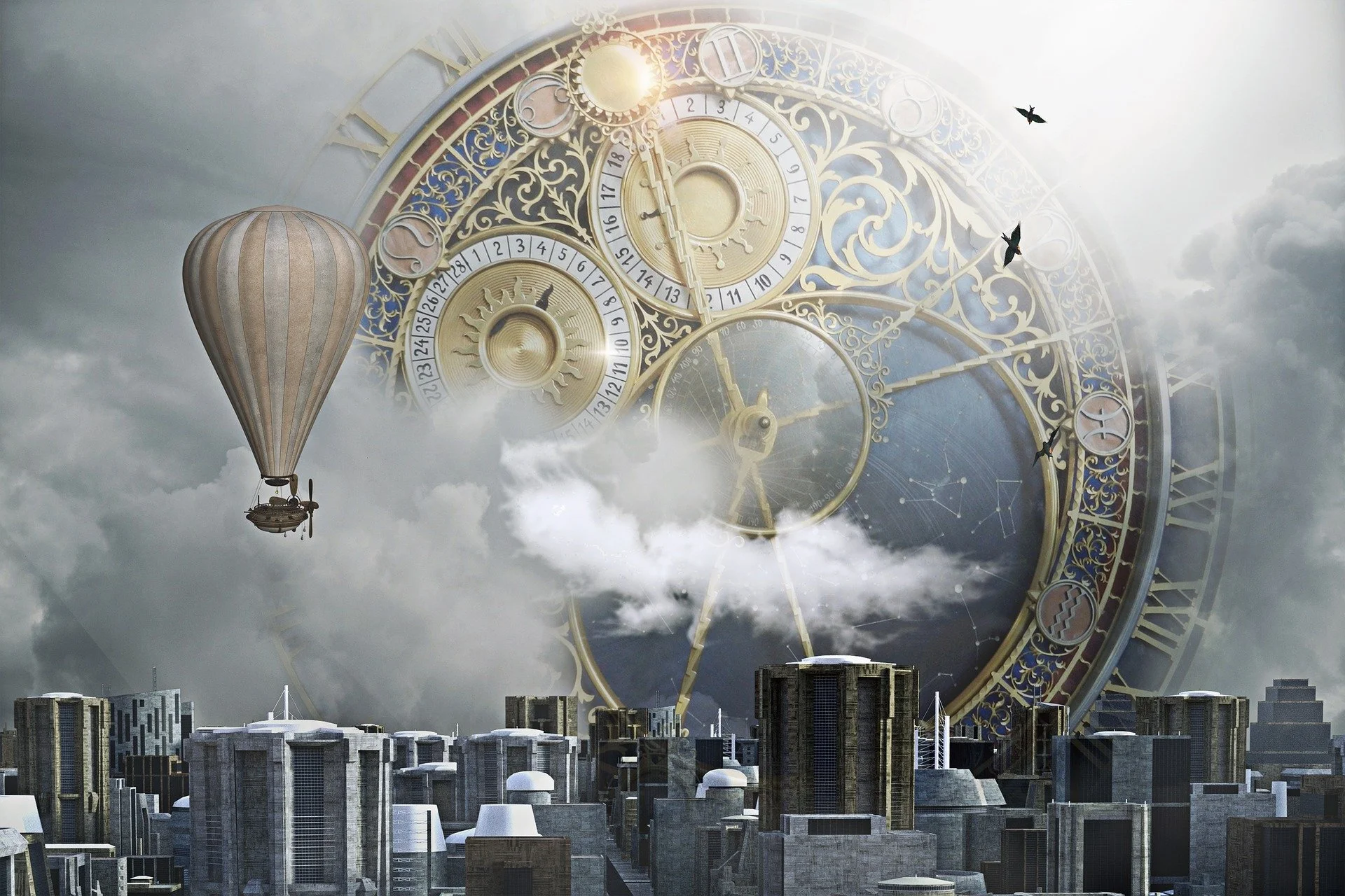  An image portraying the steampunk aesthetic, by Enrique Meseguer. 