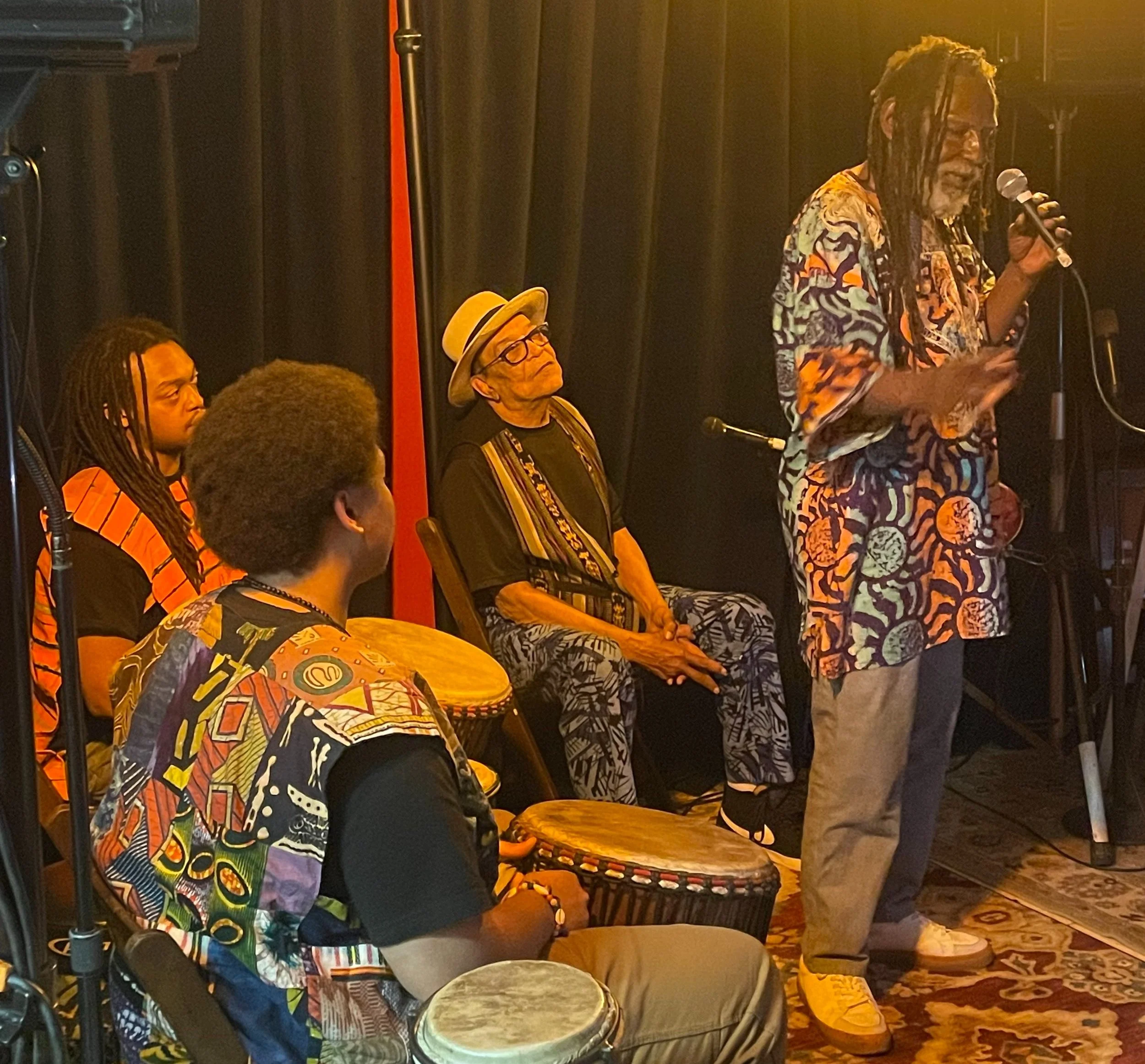  Jazz artists Ben Caldwell and the Love and Exile Players perform at the pop-up event Jeffrey’s Jazz Coffeehouse in Isla Vista. 