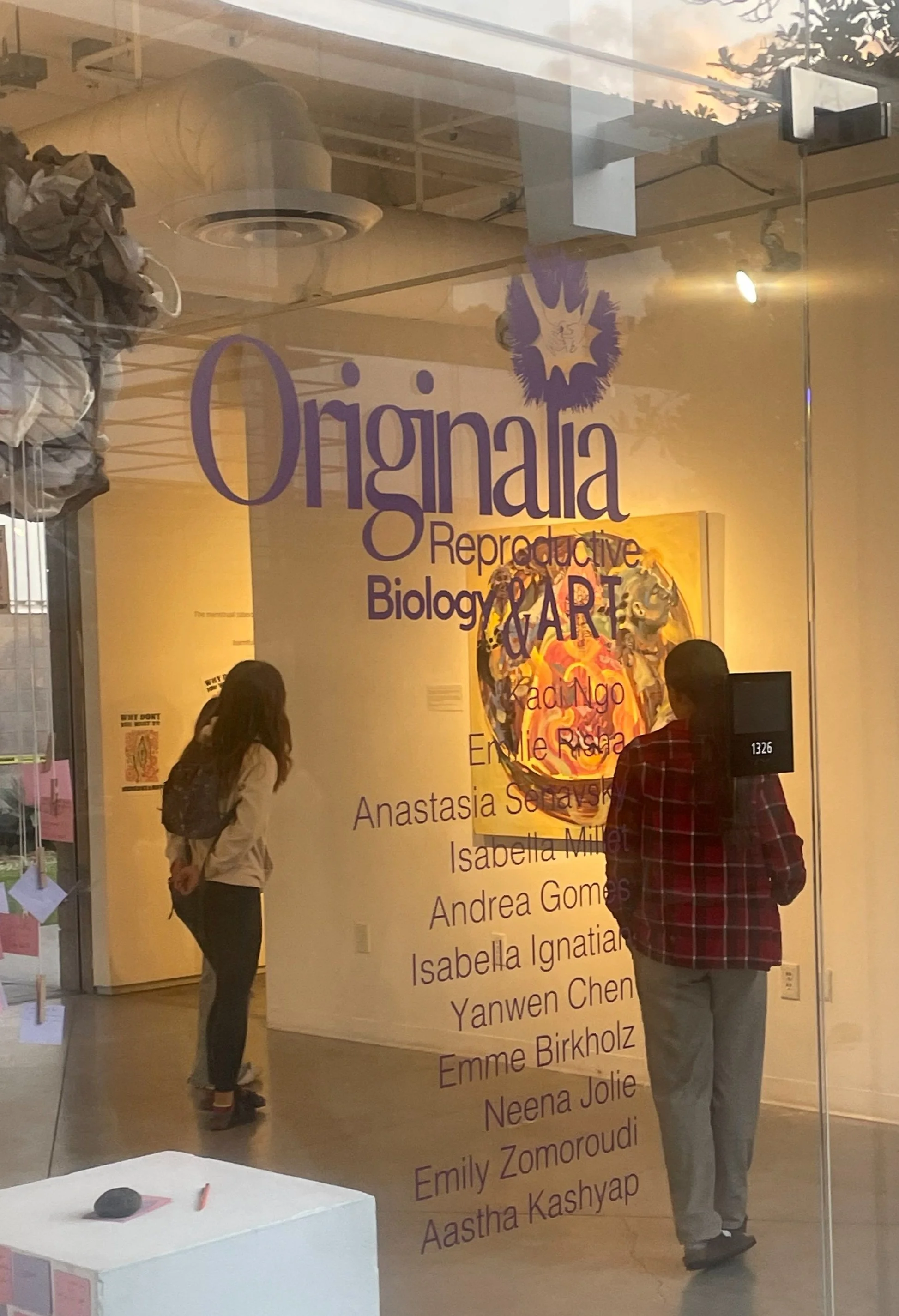  The student-curated art show Originalia on display at UCSB’s Glassbox Gallery. 