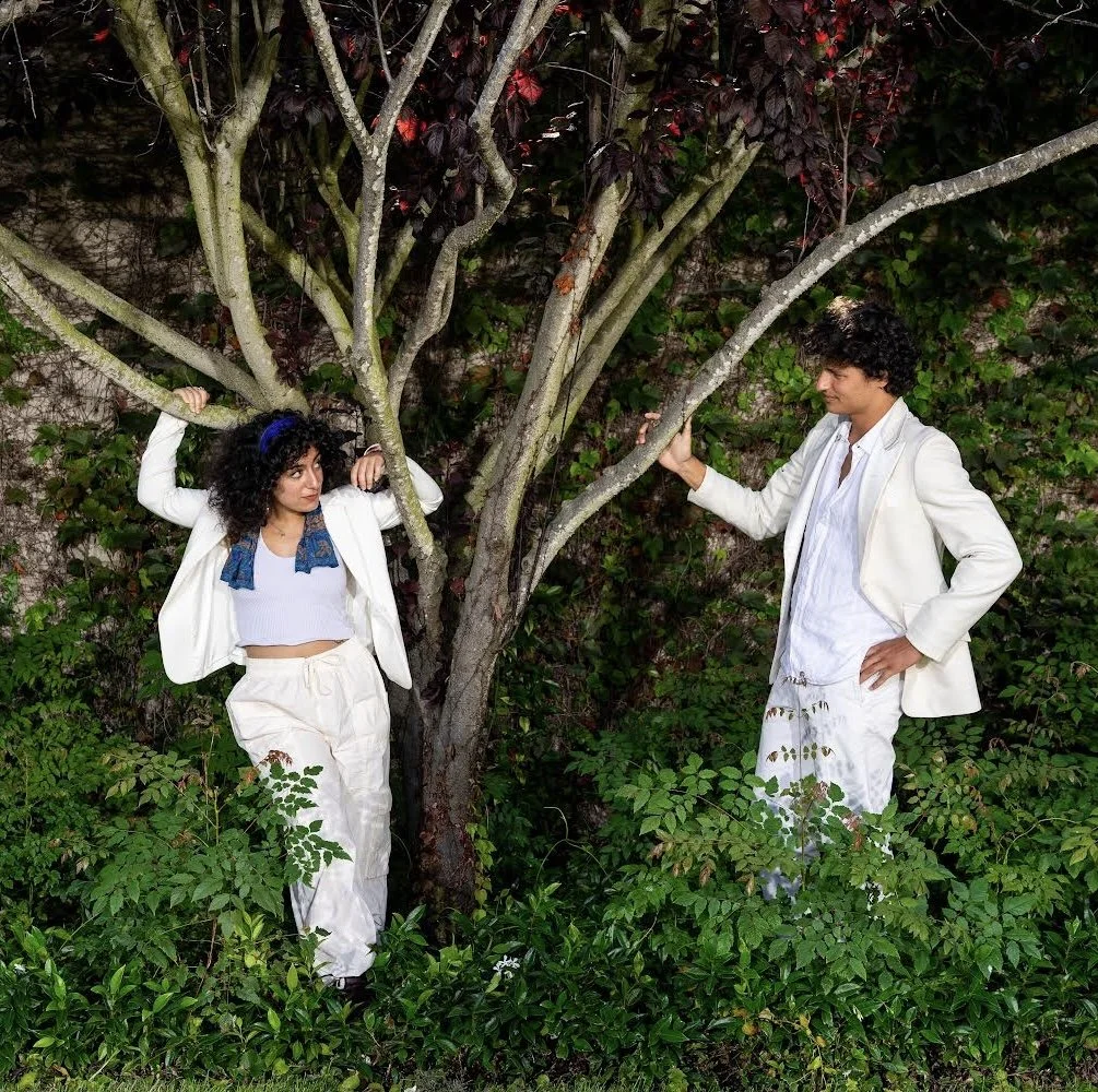   Sara Sadjadi, left,  played Beatrice and Rodolphe Le Feuvre played Benedict, in the recent UCSB Naked Shakes outdoor production of Shakespeare’s  Much Ado About Nothing .  