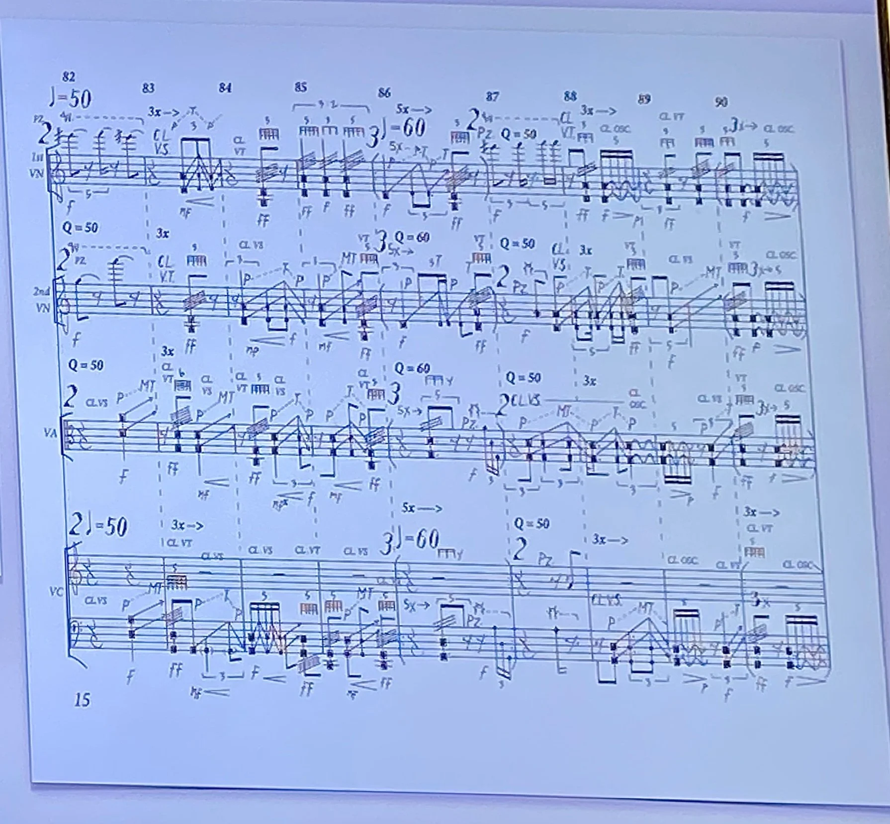  Excerpt from the score of RITORNO by Gene Coleman. 