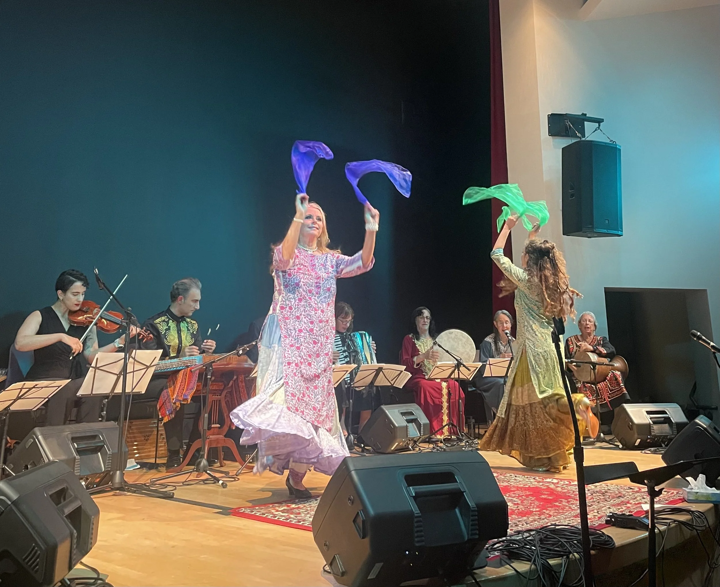  Two traditional Middle Eastern dancers who are part of UCSB’s Middle East Ensemble performed in the MCC at Persian Music Night. 