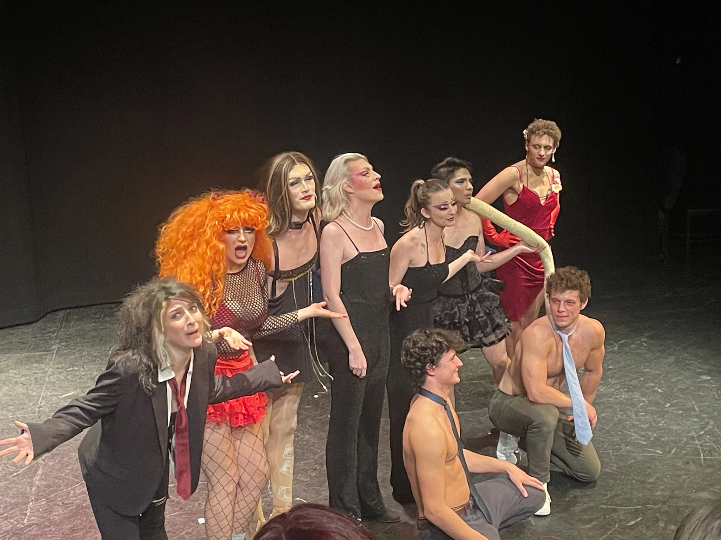  The cast and Pit Crew welcomes the audience to the first  Amplify Drag Festival produced and performed by UC Santa Barbara theater students. 