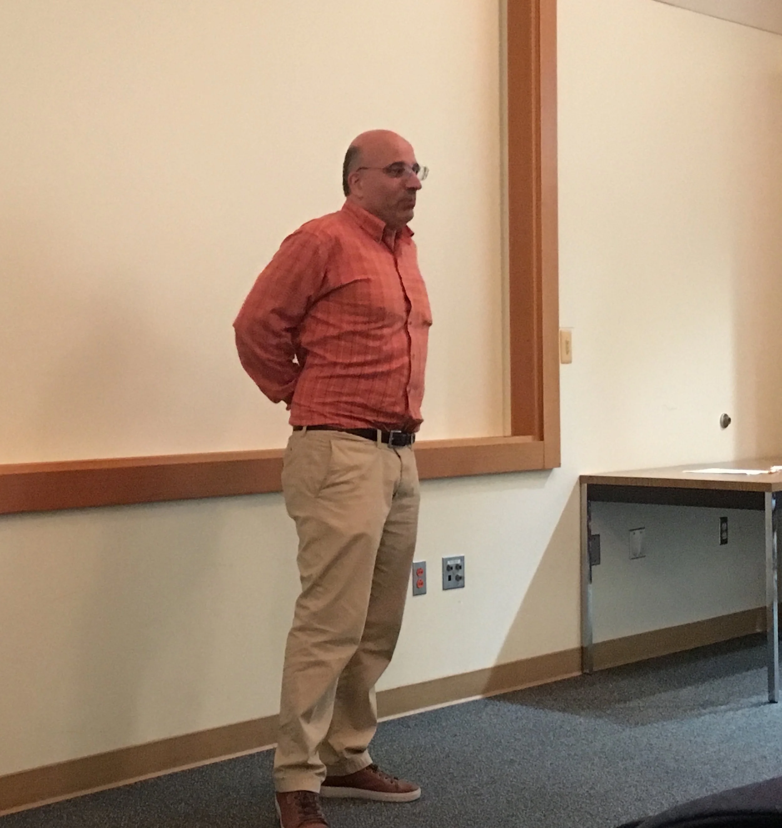  History professor Salim Yaqub spoke at the McCune Conference room last Wednesday and urged the audience to think about the similarities between 1968 and present day. 