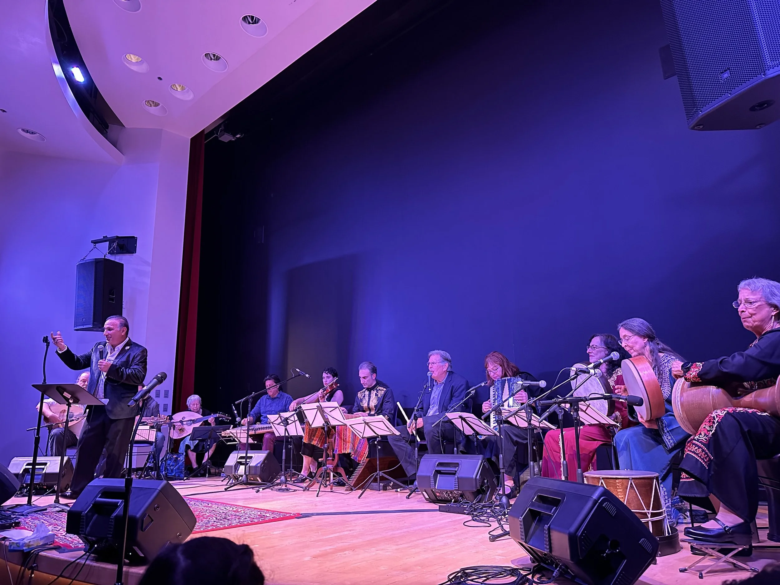  UCSB's Middle East Ensemble, led by Scott Marcus (fifth from left) performing 