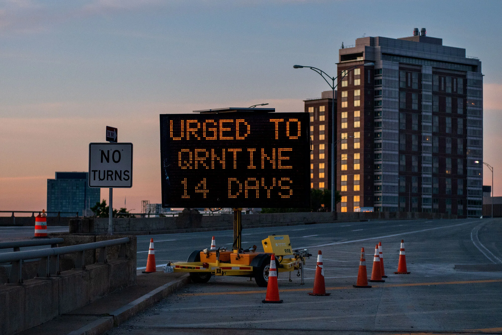  This sign is part of UCSB art professor Alex Lukas’ photo collection of pandemic signage. The photo was taken in June, 2020 on Boston’s Massachusetts Turnpike. 