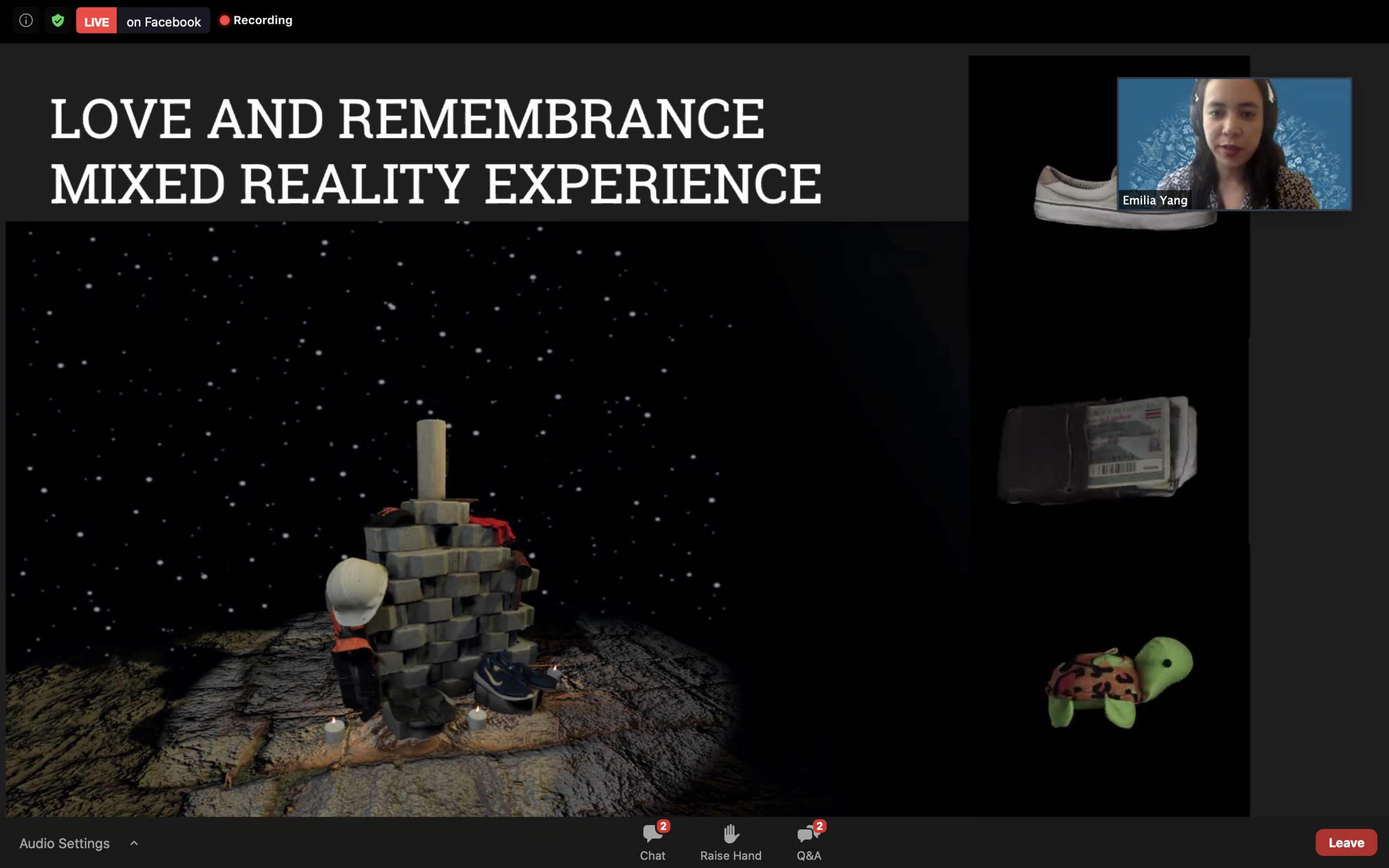  University of Southern California Ph.D. student Emilia Yang introduces how the Association of Mothers of April created an online museum . Picture by Hannah Z. Morley    