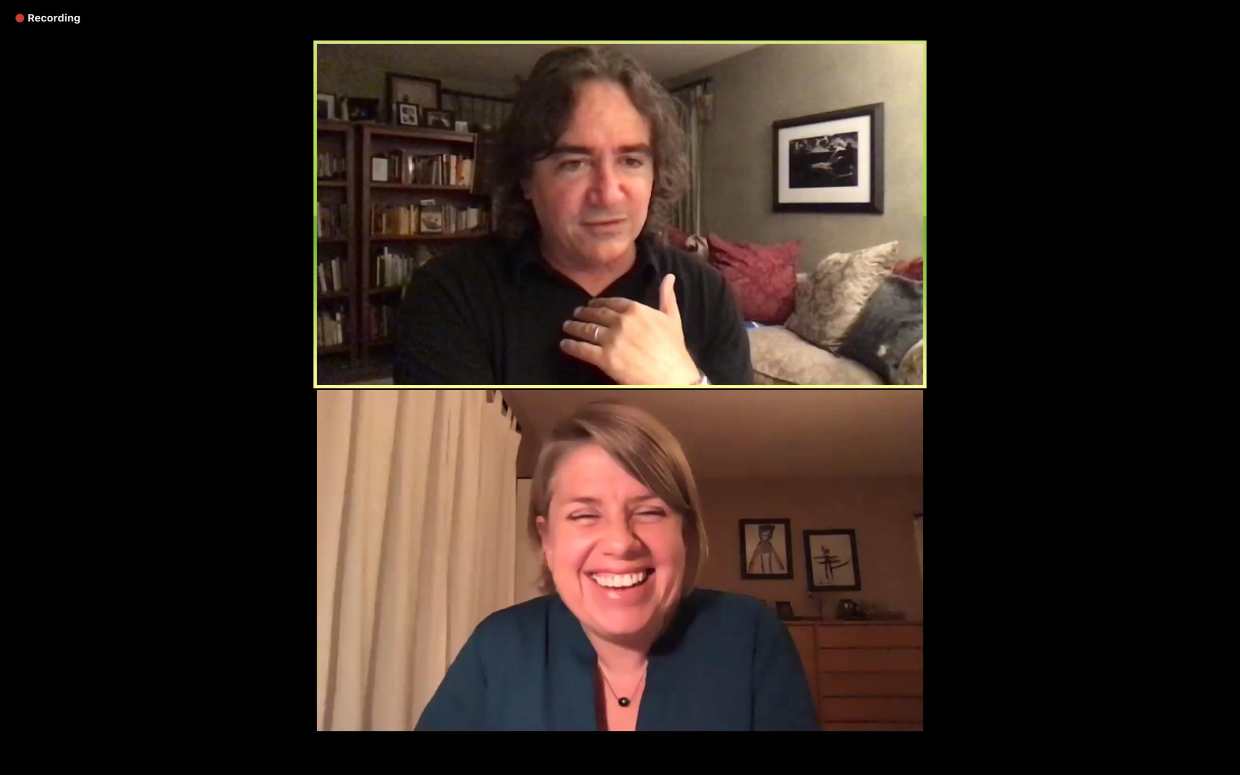  Associate director of the Carsey-Wolf Center, Emily Zinn, in conversation with director and executive producer of Netflix’s “Dash & Lily,” Brad Silberling. 