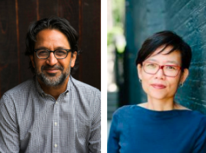  Sameer Pandaya, left, and Lisa Sun-Hee Park, right, of UCSB’s Asian American Studies Department, who spoke recently about anti-Asian violence. 