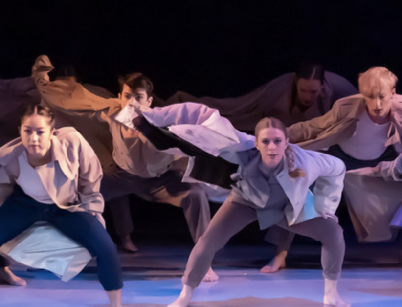  Members of the UC Santa Barbara Dance Company perform “Group Autogenics,” choreographed for the group by  Madison Olandt and Derion Loman. Photos by Stephen Sherrill. 