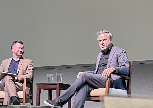  UC Santa Barbara professor Paul Amar, who serves as chair of the Department of Global Studies, asked Lebanese filmmaker Oualid Mouaness about his experience working with child actors at a recent Carsey-Wolf Center event.  