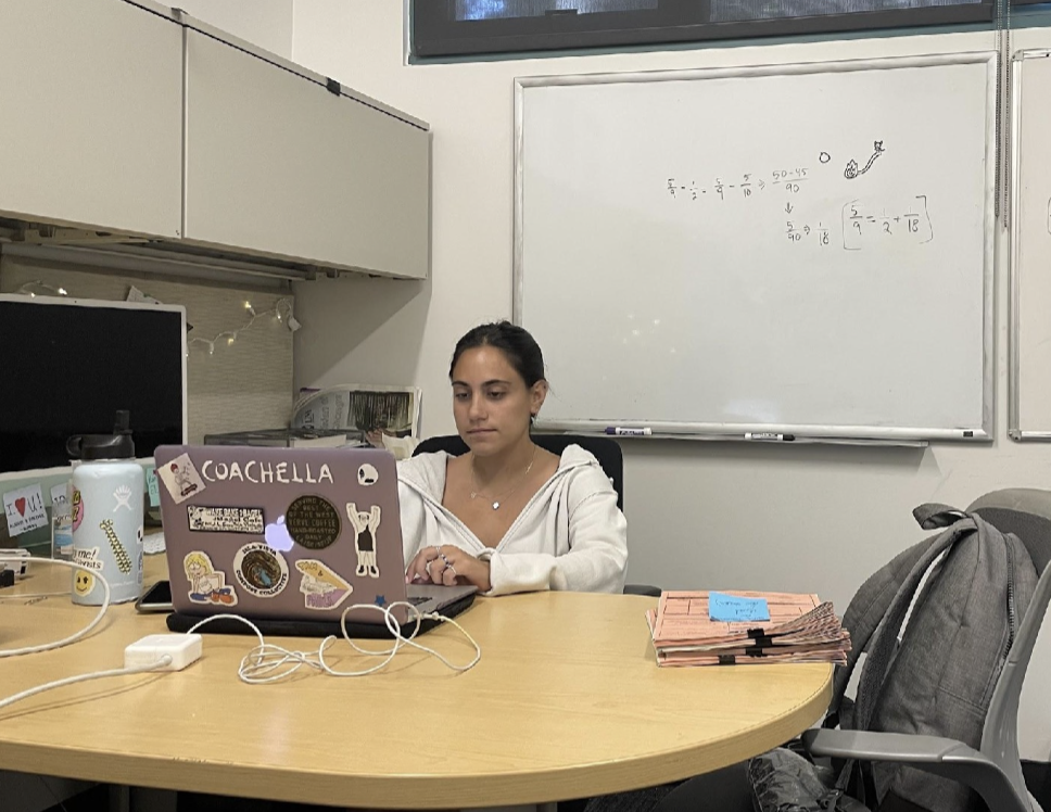  Outgoing UCSB Associated Students President Yuval Cohen working in her campus office.  