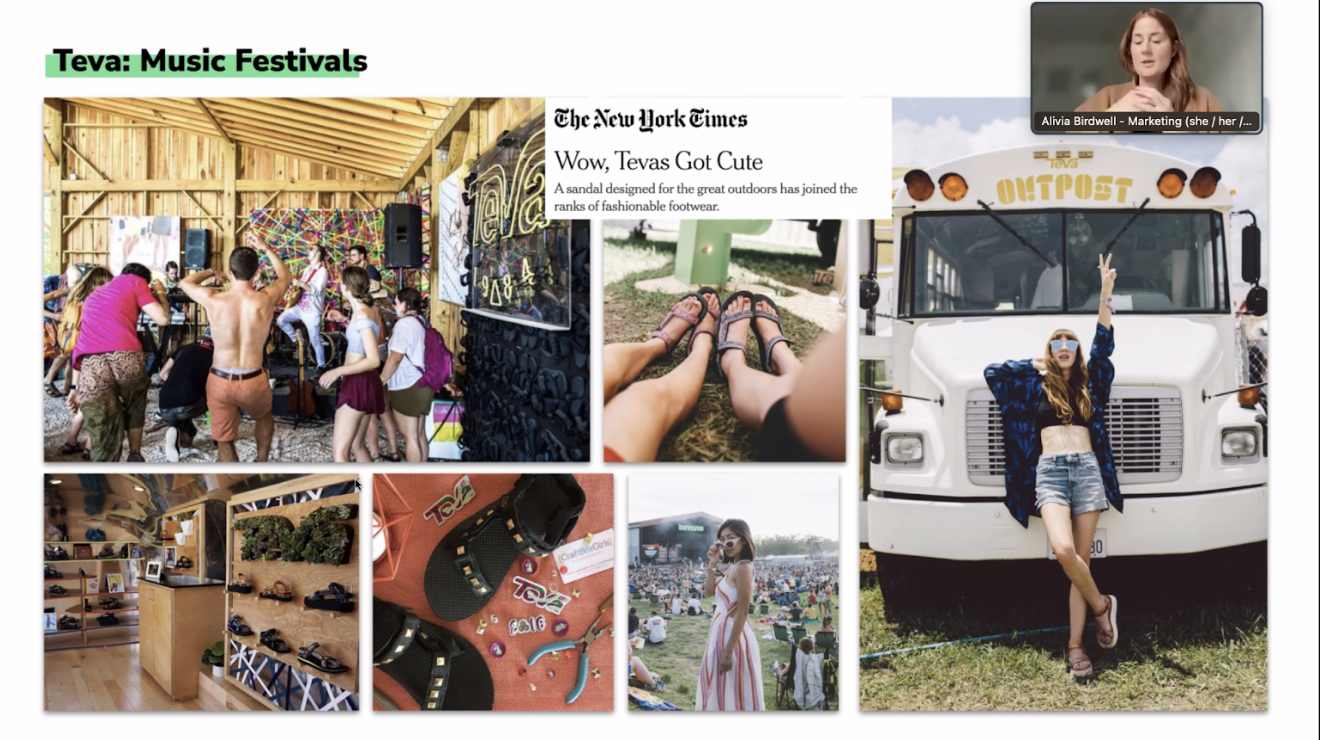  In a recent Zoom meeting, hosted by the UCSB Writing Program, UC Santa Barbara alumna Alivia Birdwell discussed her experience working in the marketing department of Teva shoes, a Deckers Brand. 