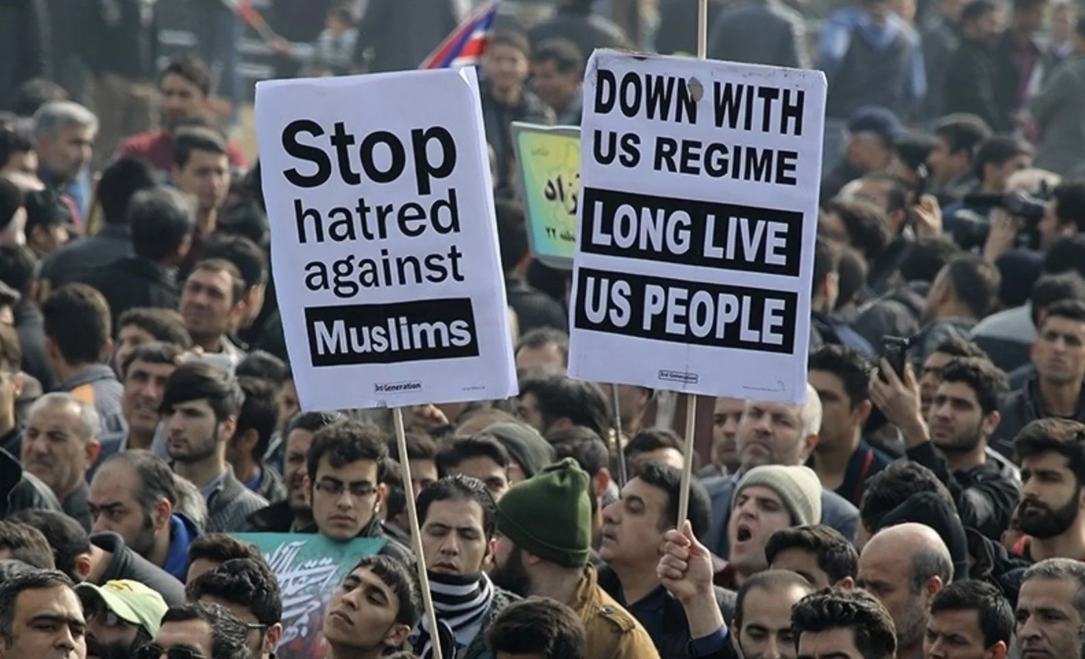   Iranian citizens in 2017 protesting in Tehran against a United States Executive Order banning Muslims from entering the United States. Persis Karim’s film,  The Dawn is Too Far,  was screened by the UCSB Center for Middle East Studies. It focuses on Iranians in the U.S. since the 1979 Iran Revolution.  