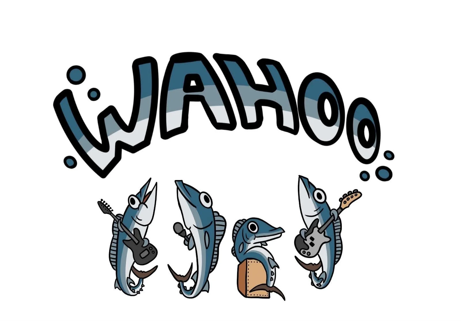   Wahoo logo designed by the band’s Cajon percussion player, Carlo Lapayese-Caldero.  