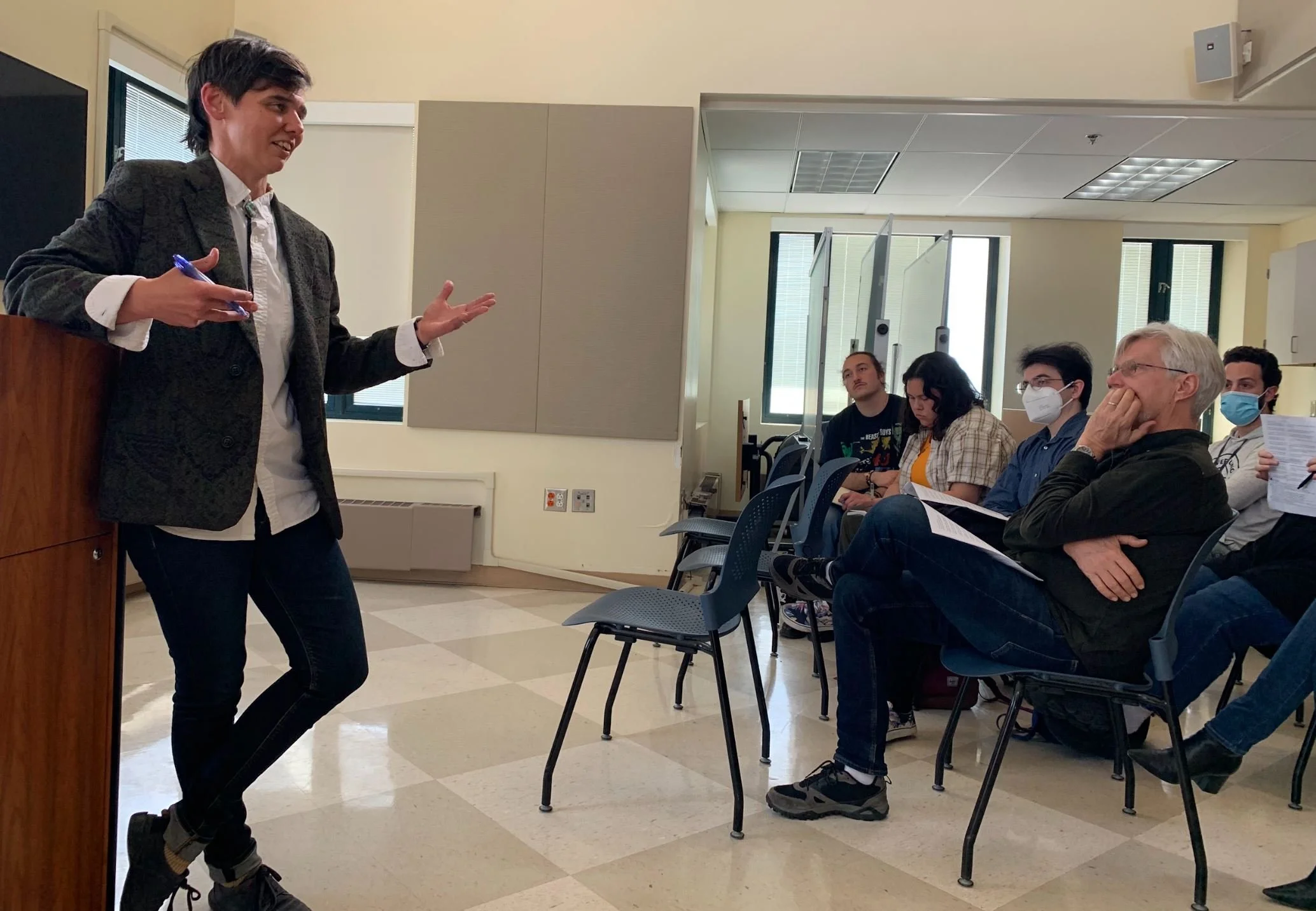  UCLA Classics professor Ella Hasleswerdt said that the chorus from the tragedy  Agamemnon  experiences a dramatic transformation over the course of the play, unlike anything ever seen before in Greek theater. 