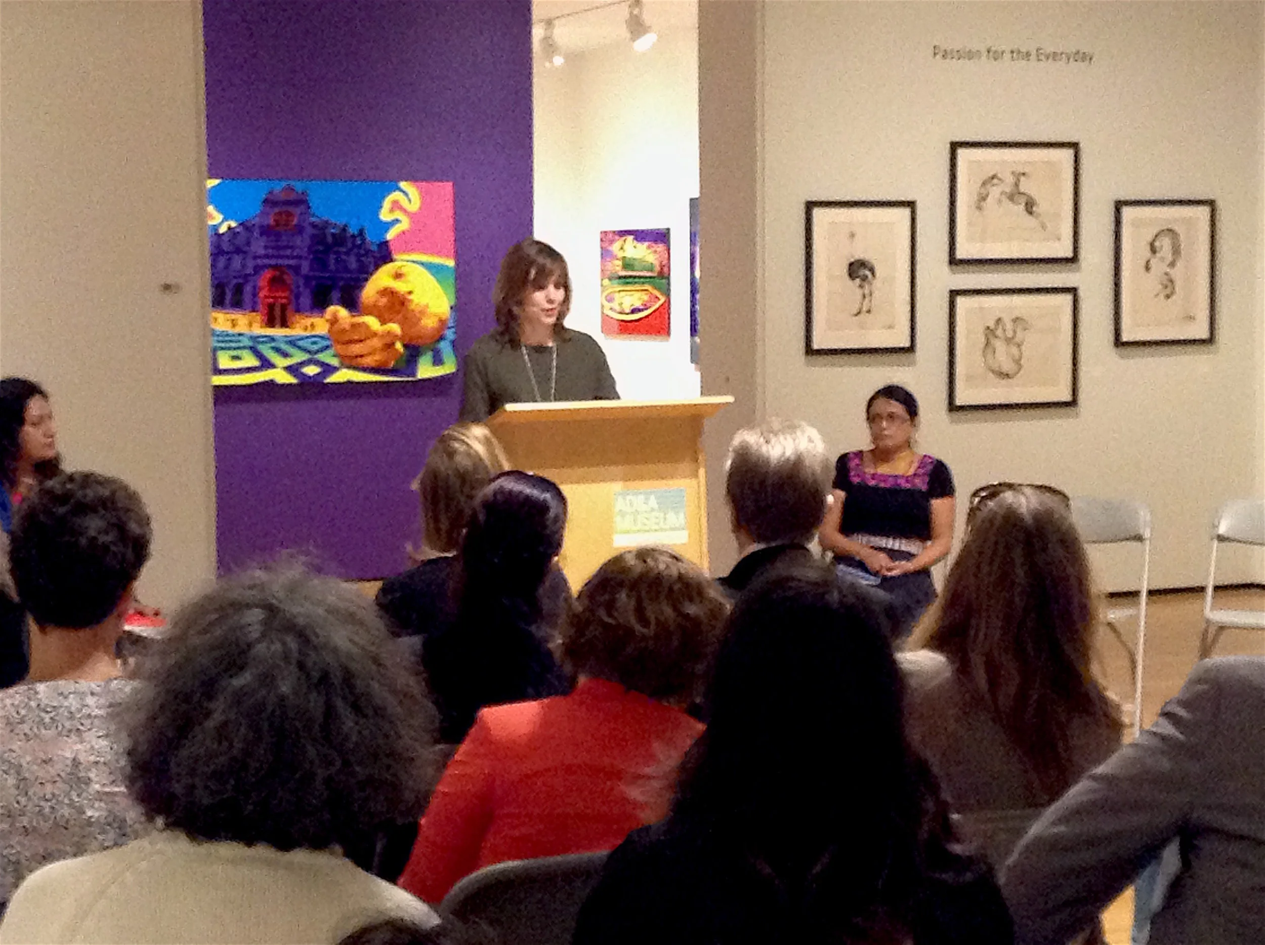  Basque poet Leire Bilbao speaks to the conference audience. 