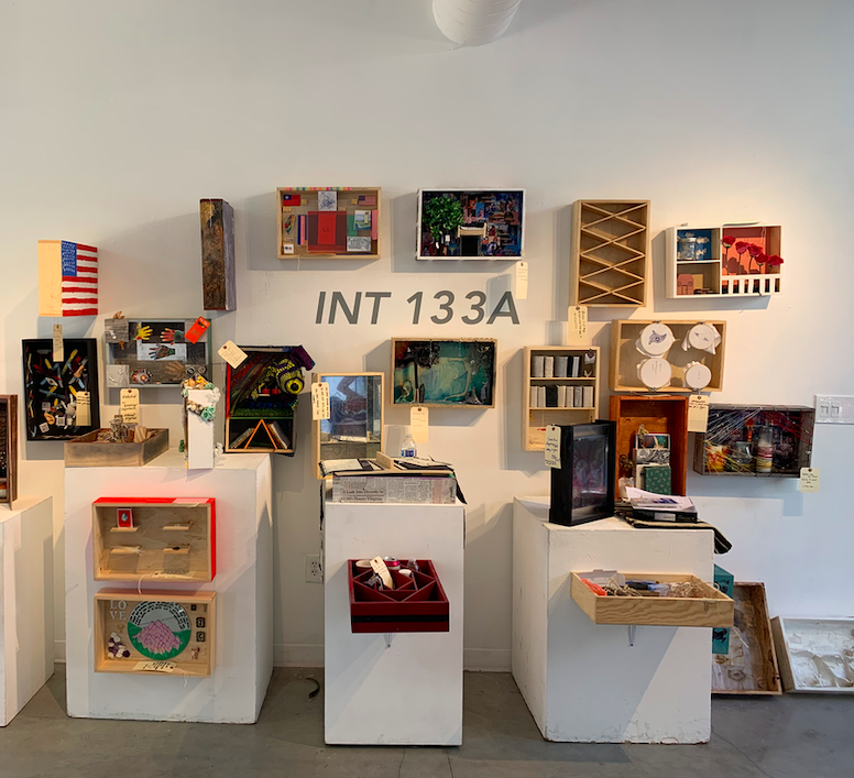  Students created their own “Memory Boxes,” which were exhibited at UC Santa Barbara’s Glass Box Gallery at the end of the course.  Photo by Eddie Lo 
