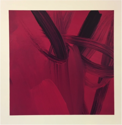  Callister’s artwork, “Turmoil” (2017), acrylic on paper, has been donated to the Thomas Fire Artists’ Recovery Exhibition. 