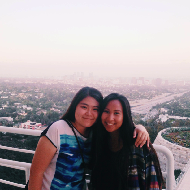  International Friends: Mihana Higashi (left) from Japan and blog author Kyrene Kagahastian pose for a photo. 