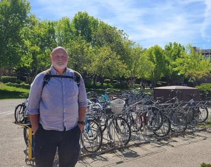  UC Santa Barbara English professor Ken Hiltner chairs the Sustainability Transportation Committee, which recently surveyed students on how they get to campus and back. 