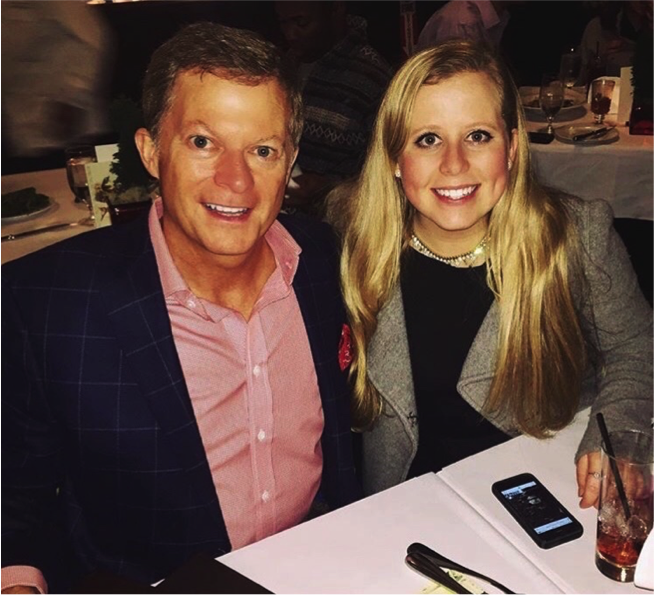  Like father, like daughter: Bill Grayson and Katherine Grayson are pictured going out to dinner to celebrate her UCSB acceptance. 