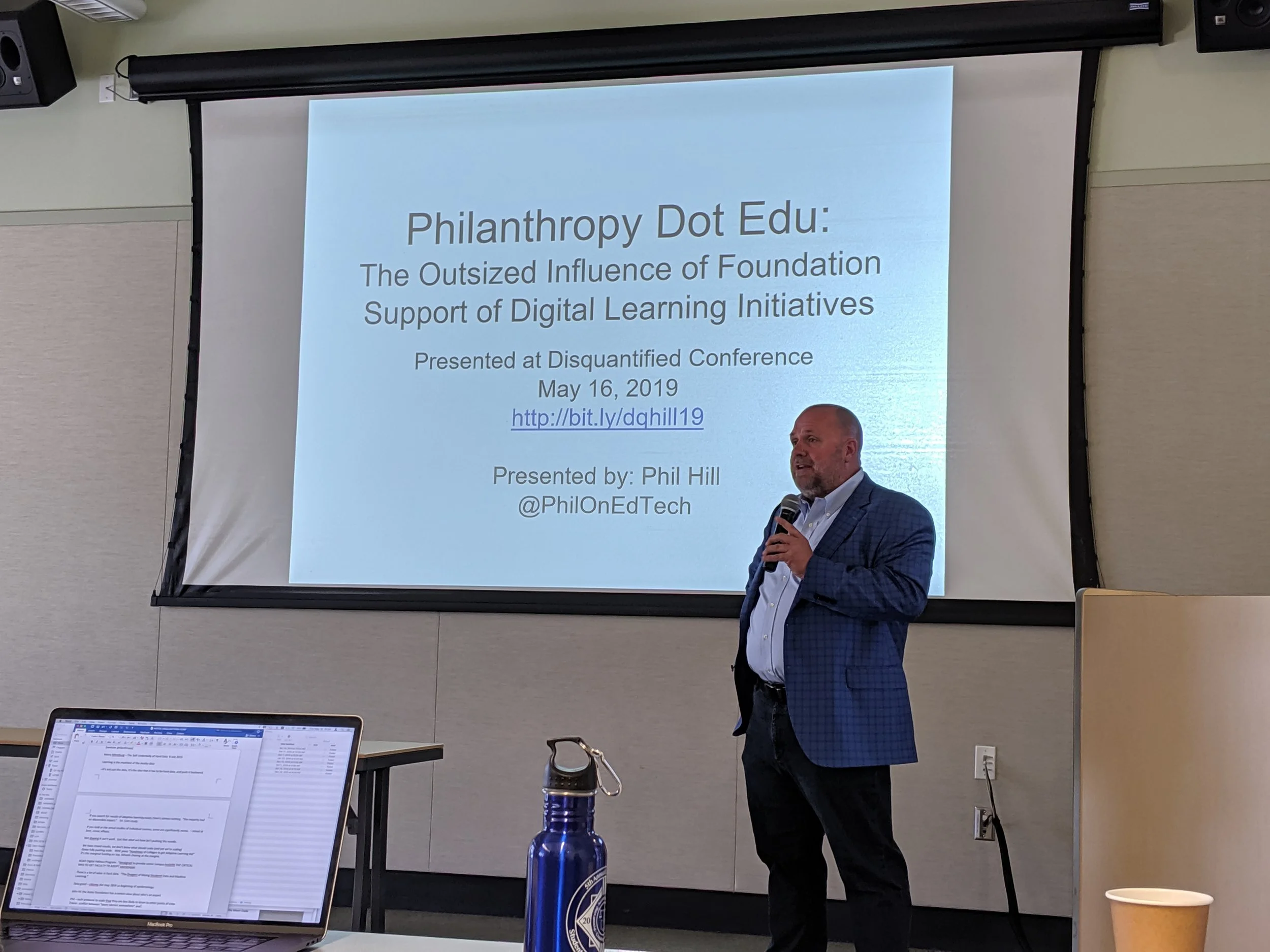  Phil Hill, a consultant in the field of education technology, speaking at the UC Santa Barbara conference: Disquantified: Higher Education in the Age of Metrics 