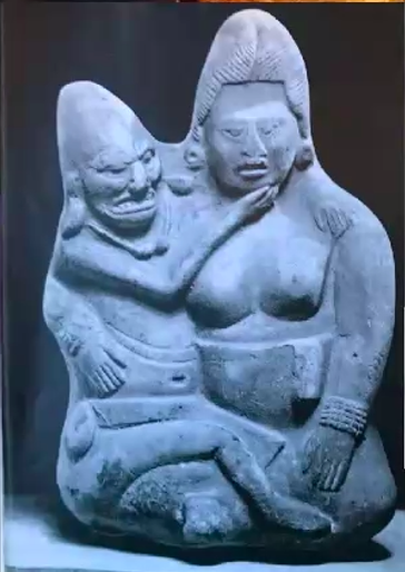  A sculpture of a presumed slave master and slave woman,  often portrayed as a conjoined pair. 