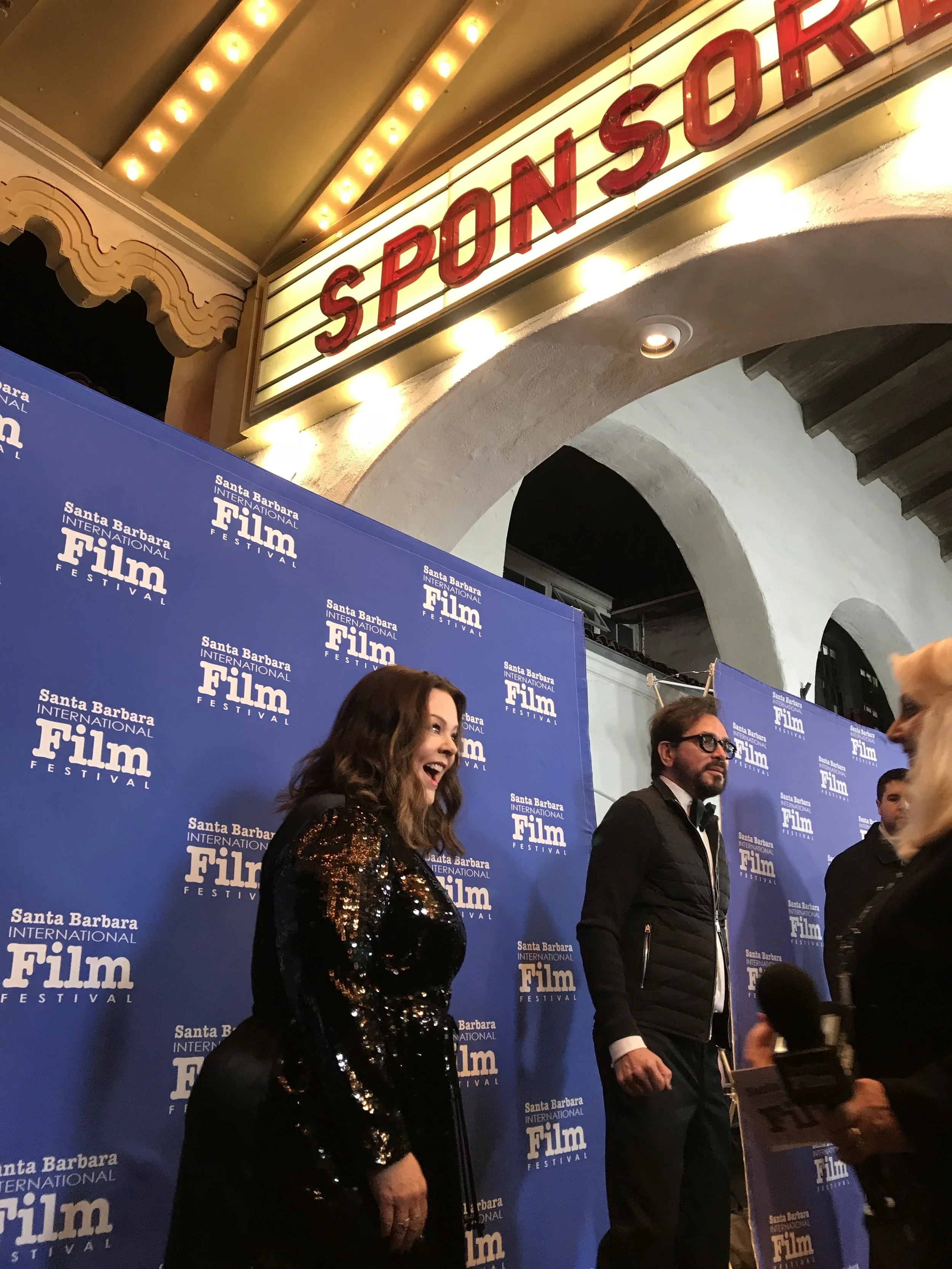  American actress Melissa McCarthy smiles for the cameras at the Santa Barbara International Film Festival. 
