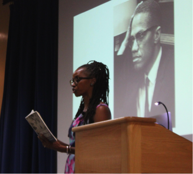  UCSB alumna Ula Taylor reads an excerpt from her book,  The Promise of Patriarchy: Women in the Nation of Islam , to students at Embarcadero Hall on November 1st, 2018. 