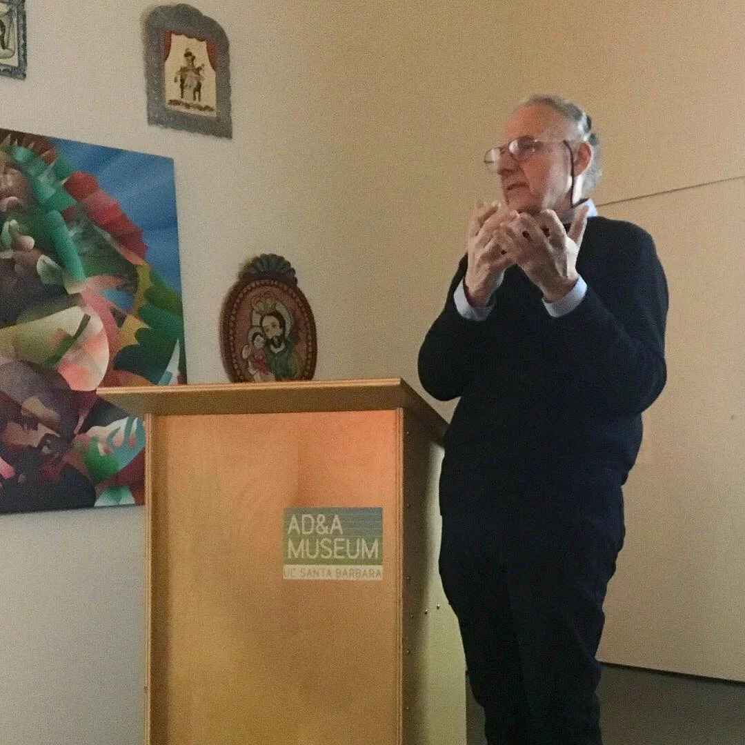  John Nava speaks at UC Santa Barbara’s Art Design & Architecture Museum. 