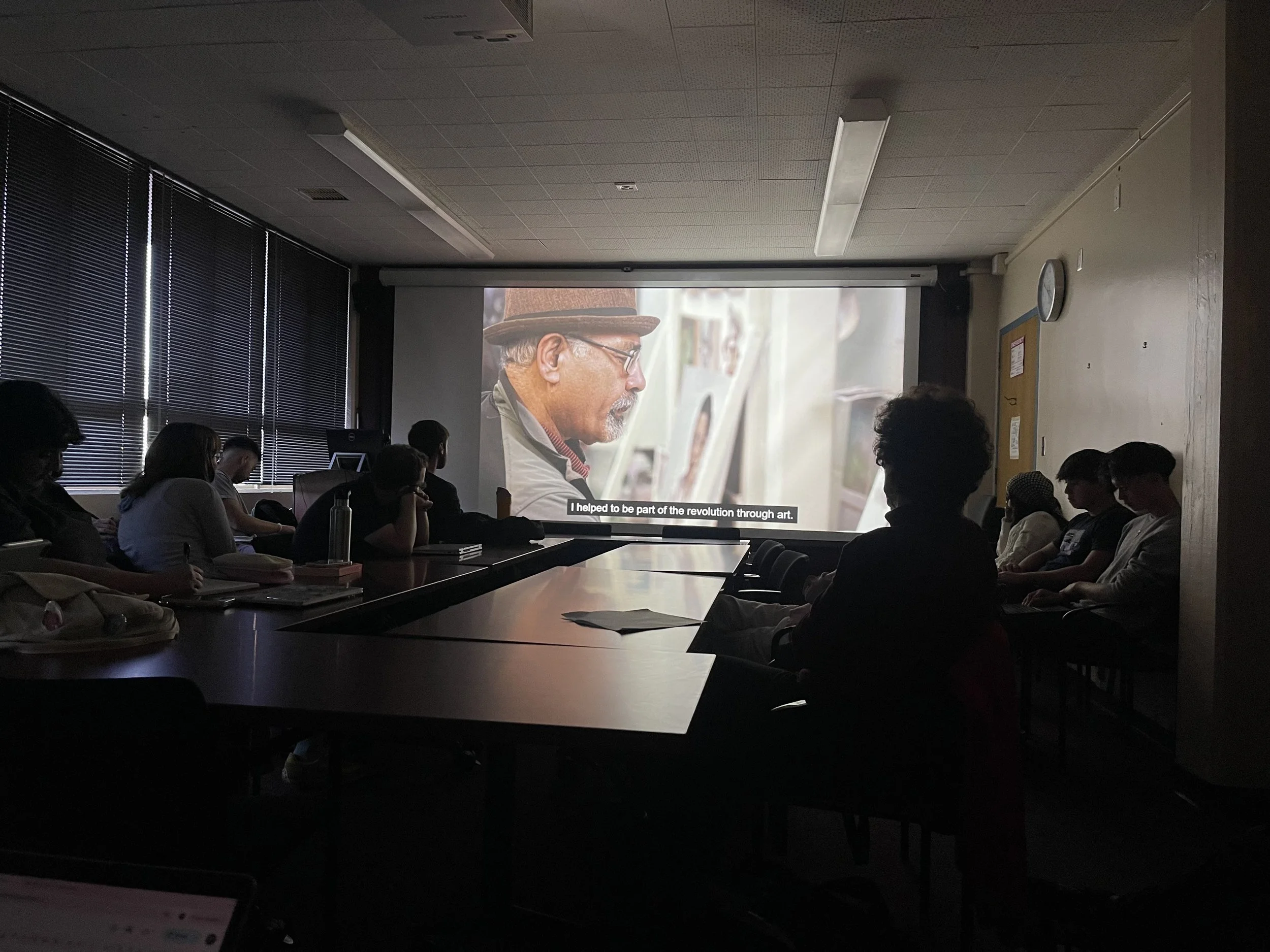   Iranian immigrant artist Mokhtar Paki explains his connection to Iranian culture in  a documentary film recebtkt screened  by UCSB’s  Center for Middle East Studies.  