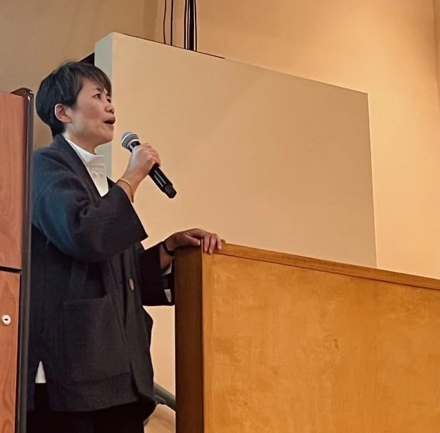  Artist Shirley Tse during her presentation, “From Stakeholders to Searching for Zero Impact Structures,”  at UCSB’s  Visiting Artist Colloquium hosted by the Art department.  
