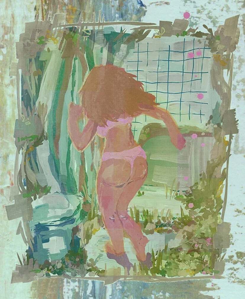   “the positive reality” by Ahsia Barrientos  This piece is featured in “What Makes Us Human” to represent how Barrientos has coped with COVID-19.  “I use romanticization in my own life to create these new worlds to truly cherish these experiences that have been highlighted by being inside. One reflects the celebration of life when given time and begins to truly cherish the precious moments we often forget.”  —Ahsia Barrientos 