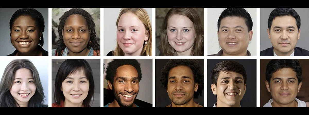  An image shared by UC Berkeley computer scientist Hany Farid during his UCSB talk. It shows a split of real faces and AI generated faces. 