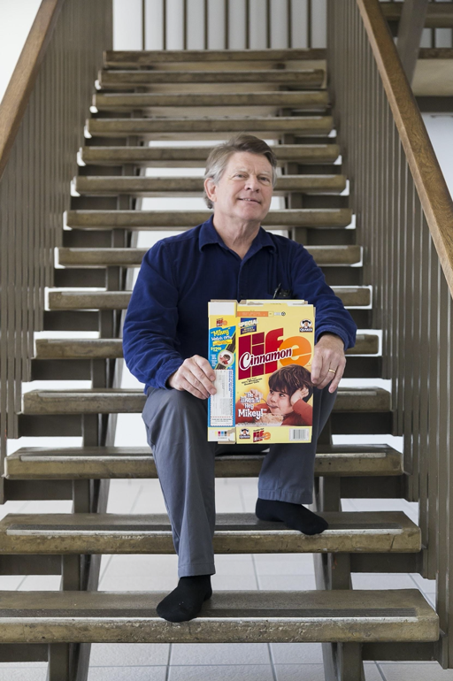  Over four decades, William Davies King has amassed more than 2,300 cereal boxes. Photo by Matt Perko. 